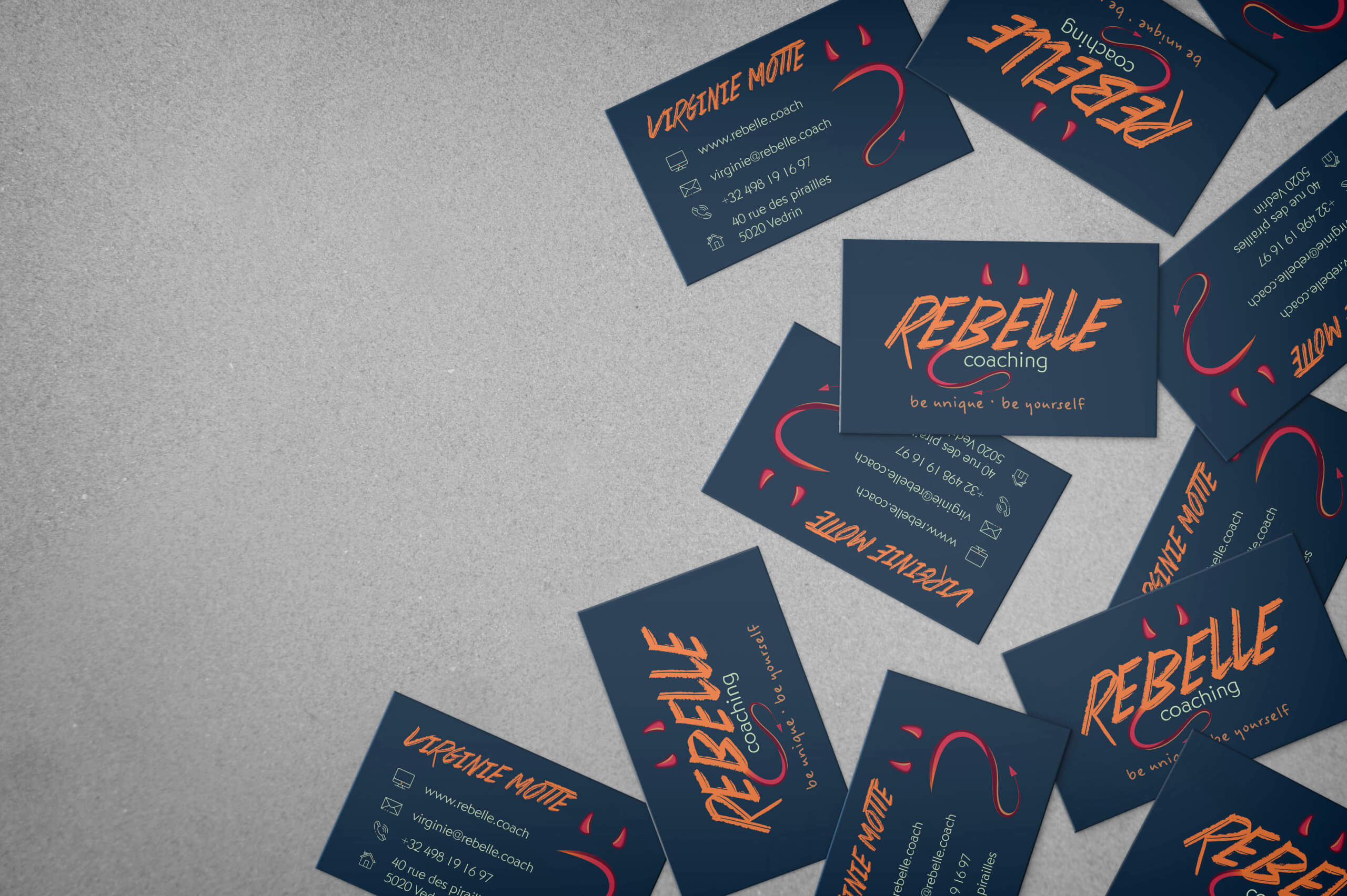 Création d'identité visuelle pour Rebelle Coaching par Let You Shine créatrice web